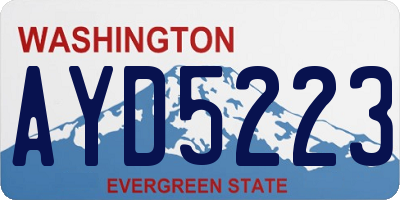 WA license plate AYD5223