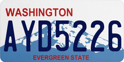 WA license plate AYD5226
