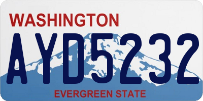 WA license plate AYD5232