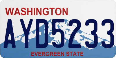 WA license plate AYD5233