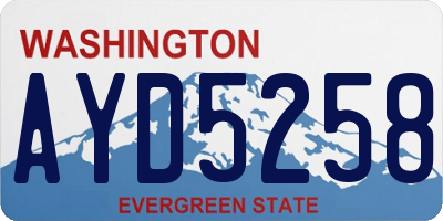 WA license plate AYD5258