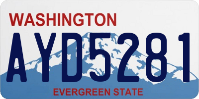 WA license plate AYD5281