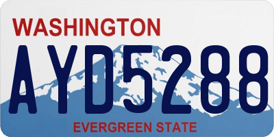 WA license plate AYD5288