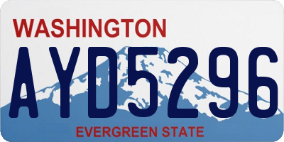WA license plate AYD5296