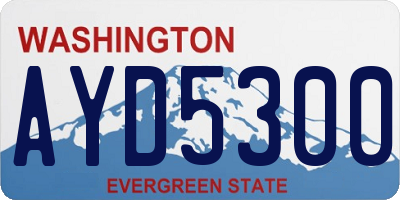 WA license plate AYD5300