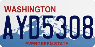 WA license plate AYD5308