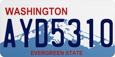 WA license plate AYD5310