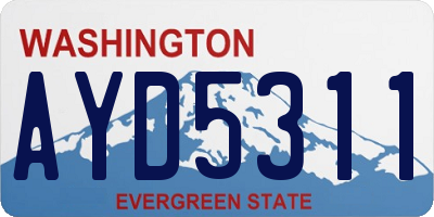 WA license plate AYD5311