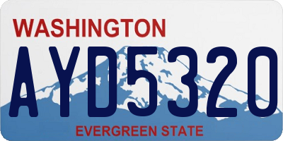 WA license plate AYD5320
