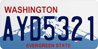 WA license plate AYD5321