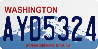 WA license plate AYD5324