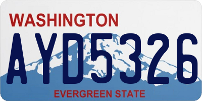 WA license plate AYD5326