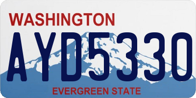 WA license plate AYD5330