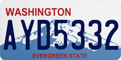 WA license plate AYD5332