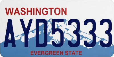 WA license plate AYD5333