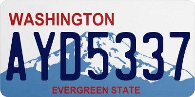 WA license plate AYD5337