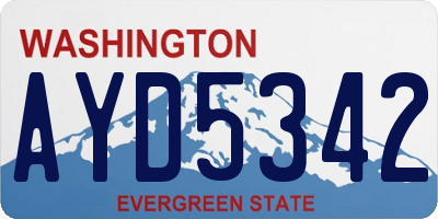 WA license plate AYD5342