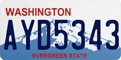WA license plate AYD5343
