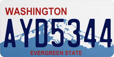 WA license plate AYD5344
