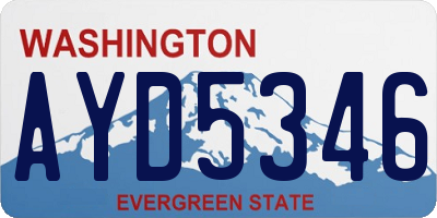 WA license plate AYD5346