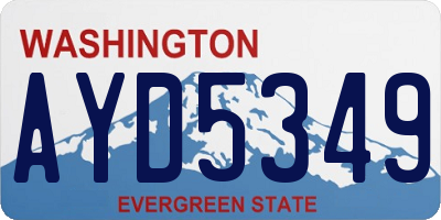 WA license plate AYD5349