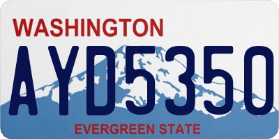 WA license plate AYD5350