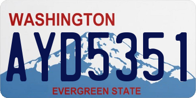 WA license plate AYD5351