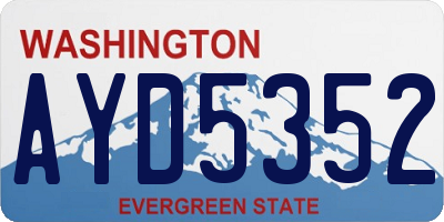WA license plate AYD5352