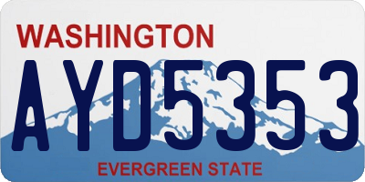 WA license plate AYD5353