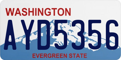 WA license plate AYD5356