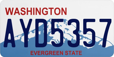 WA license plate AYD5357