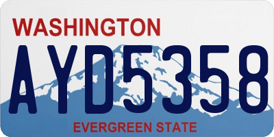 WA license plate AYD5358