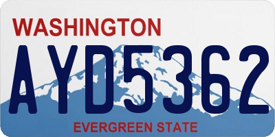 WA license plate AYD5362