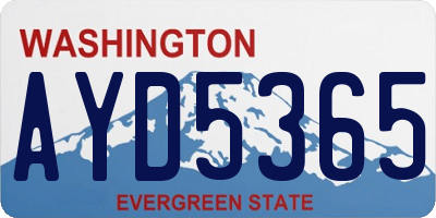 WA license plate AYD5365