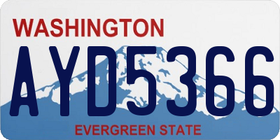 WA license plate AYD5366