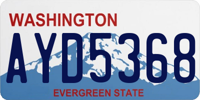 WA license plate AYD5368