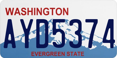 WA license plate AYD5374