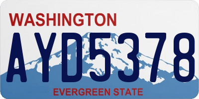 WA license plate AYD5378