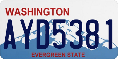 WA license plate AYD5381