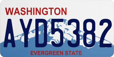 WA license plate AYD5382