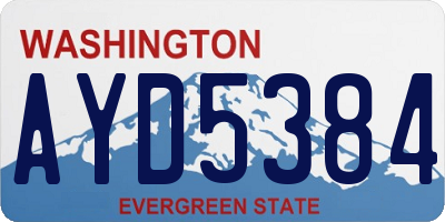 WA license plate AYD5384
