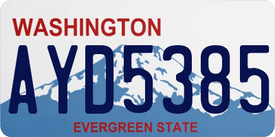 WA license plate AYD5385
