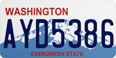 WA license plate AYD5386