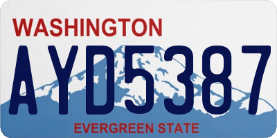 WA license plate AYD5387