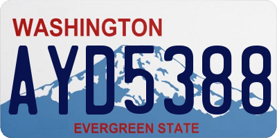 WA license plate AYD5388