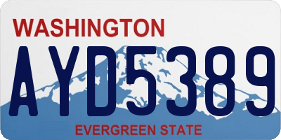 WA license plate AYD5389