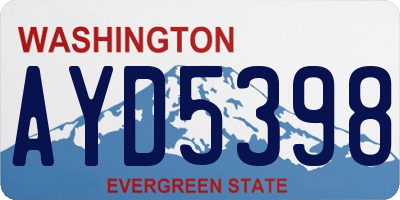 WA license plate AYD5398