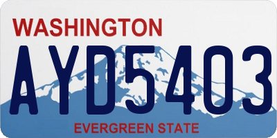 WA license plate AYD5403