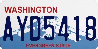 WA license plate AYD5418