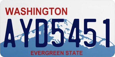 WA license plate AYD5451